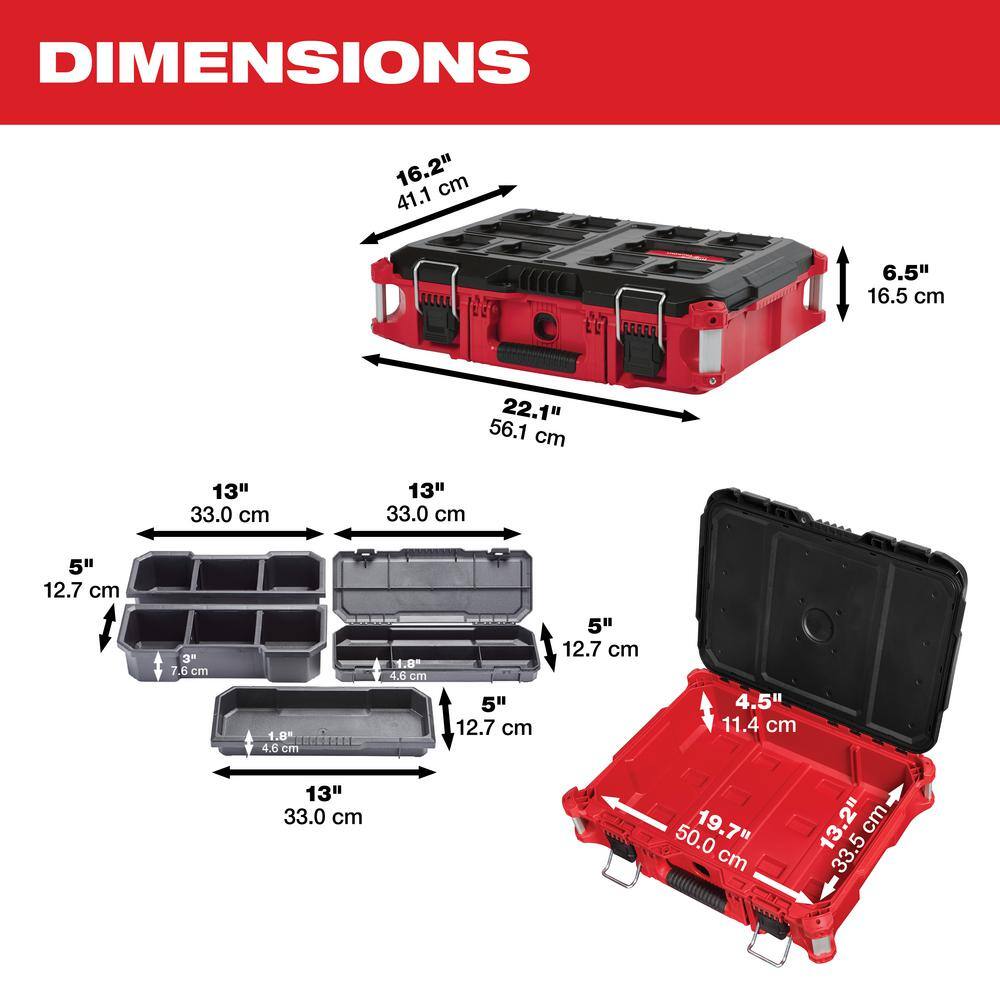 Milwaukee 8427-8425-8424 PACKOUT 22 in. Rolling Modular Tool Box LP Handle, 22 in. Large Tool Box and 22 in. Medium Tool Box1