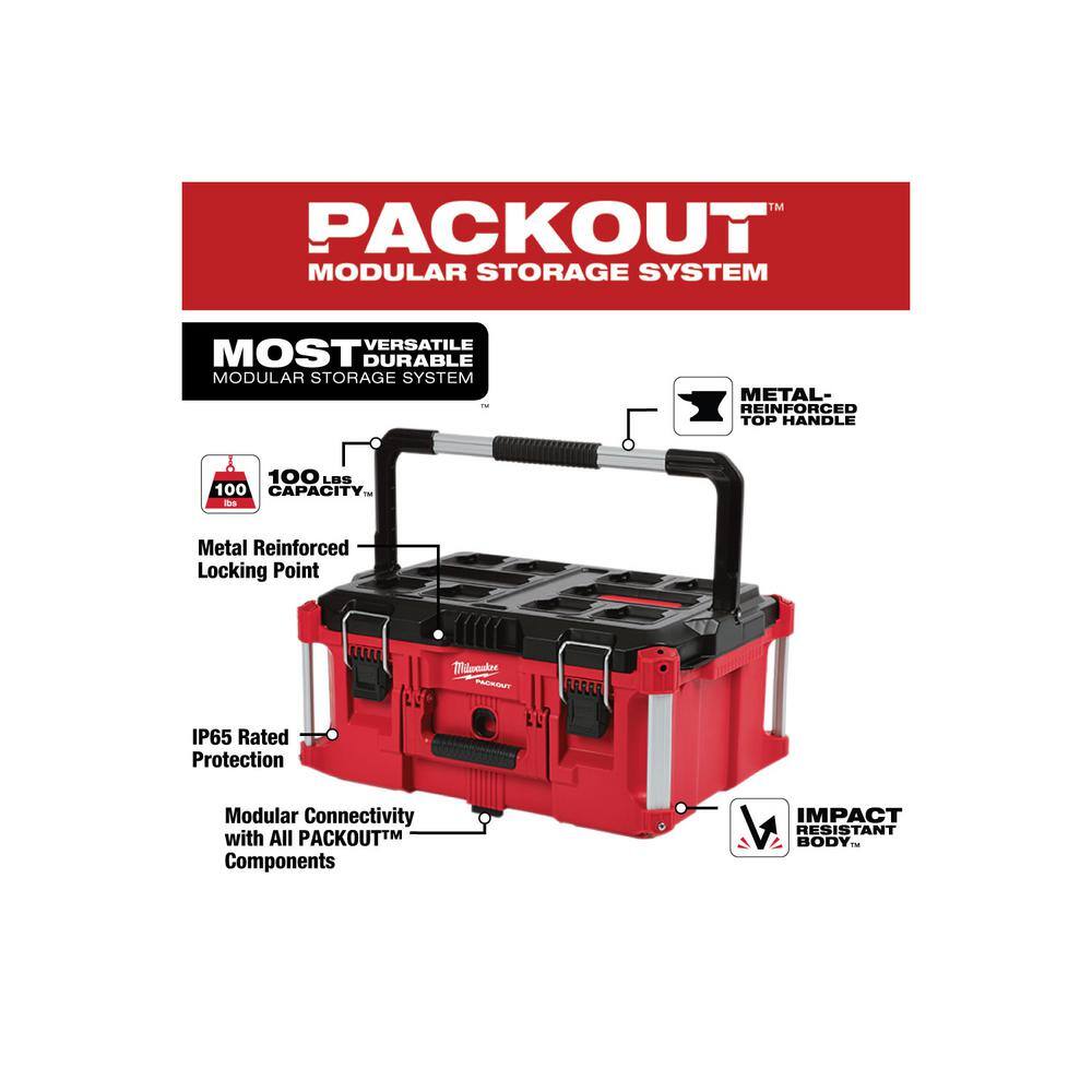 Milwaukee 8427-8425-8424 PACKOUT 22 in. Rolling Modular Tool Box LP Handle, 22 in. Large Tool Box and 22 in. Medium Tool Box5