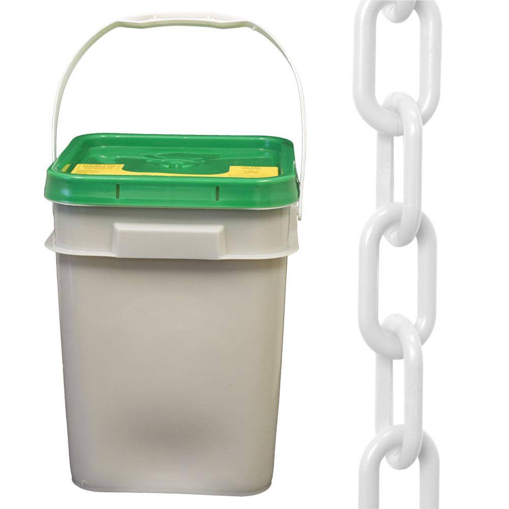 Mr. Chain 50001-P 2 in. (#8, 51 mm) x 160 ft. Pail White Plastic Chain Mr. Chain 50001-P 2 in. (#8, 51 mm) x 160 ft. Pail White Plastic Chain