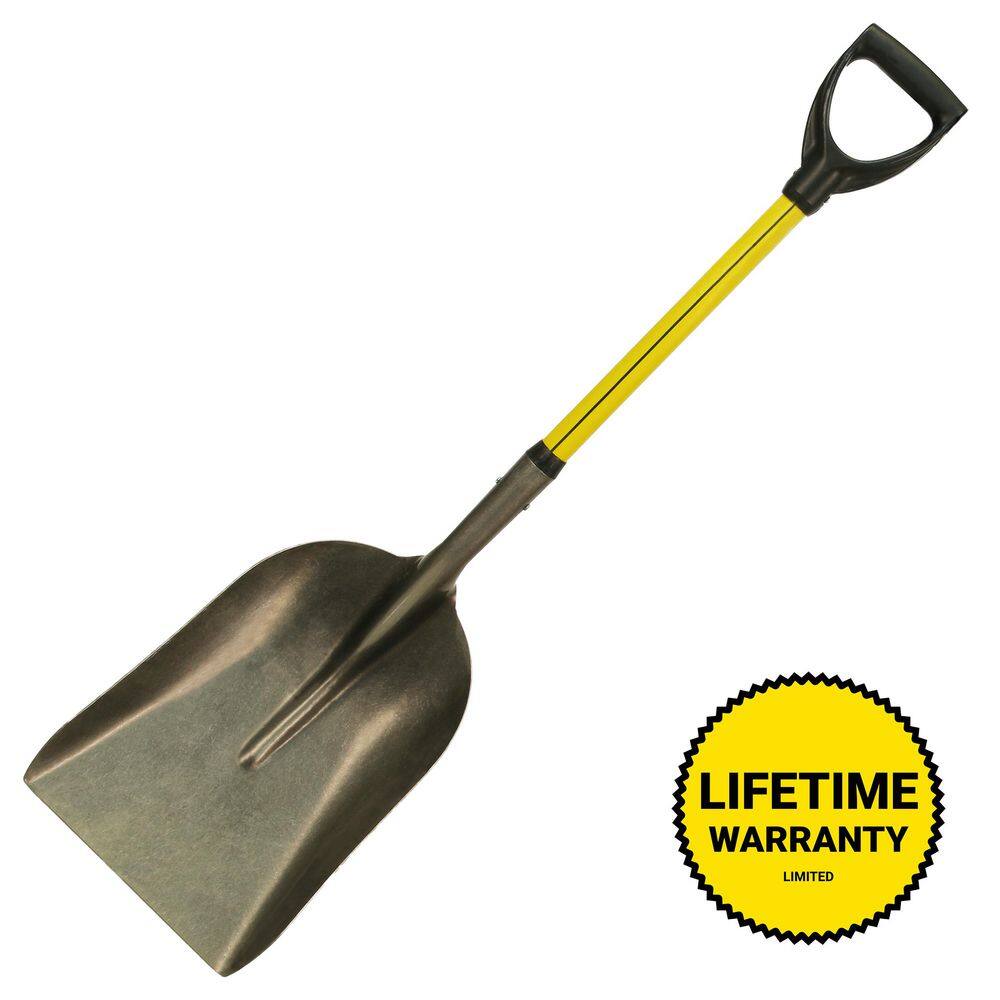 Nupla 27 in. Classic Fiberglass Eastern Scoop Shovel with Heavy-Duty Steel Blade and D-Grip Handle12