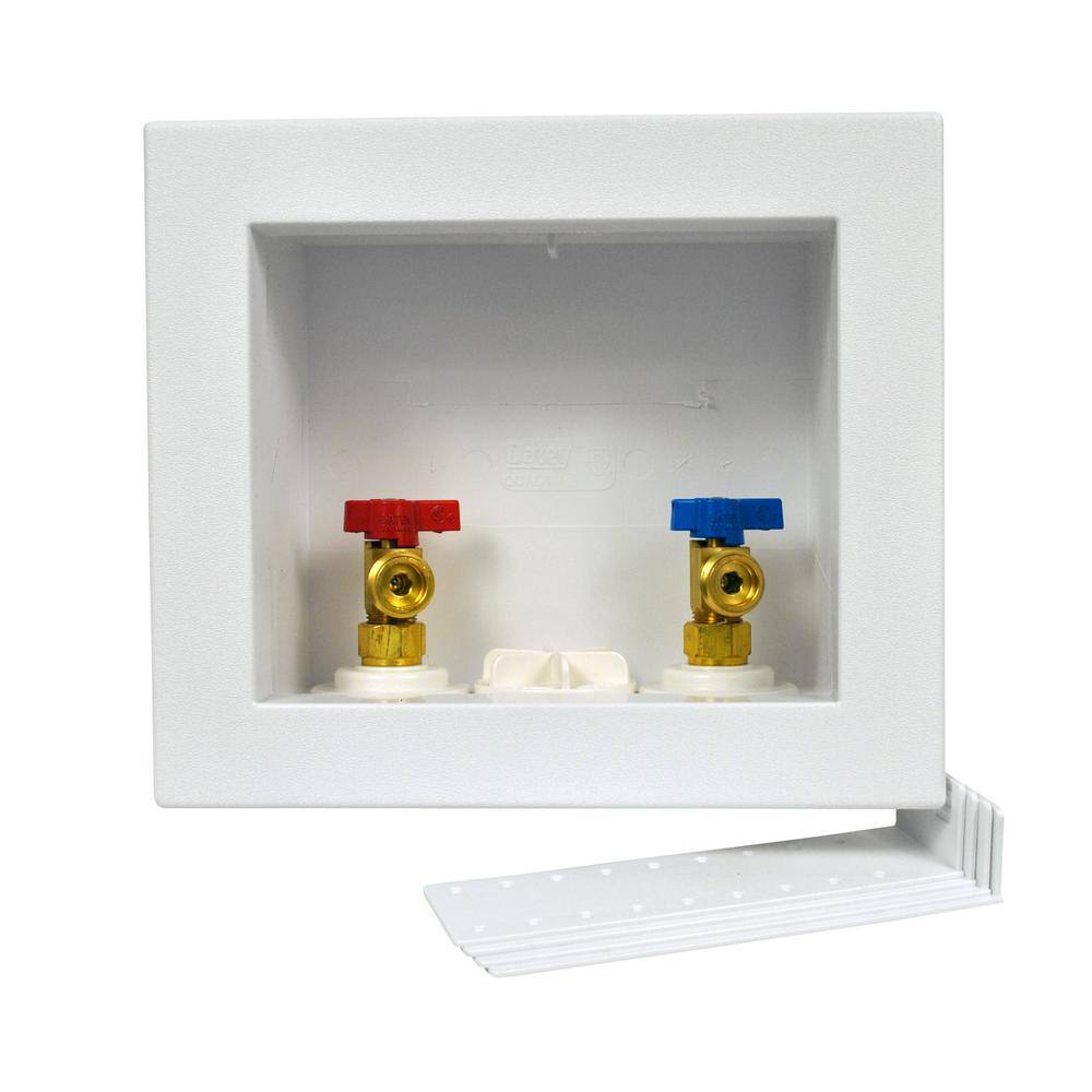 Oatey 38528 Quadtro 1 2 in. x 1 2 in. PEX Compatible Washing Machine Outlet Box with 1 4 Turn Valves Oatey 38528 Quadtro 1/2 in. x 1/2 in. PEX Compatible Washing Machine Outlet Box with 1/4 Turn Valves