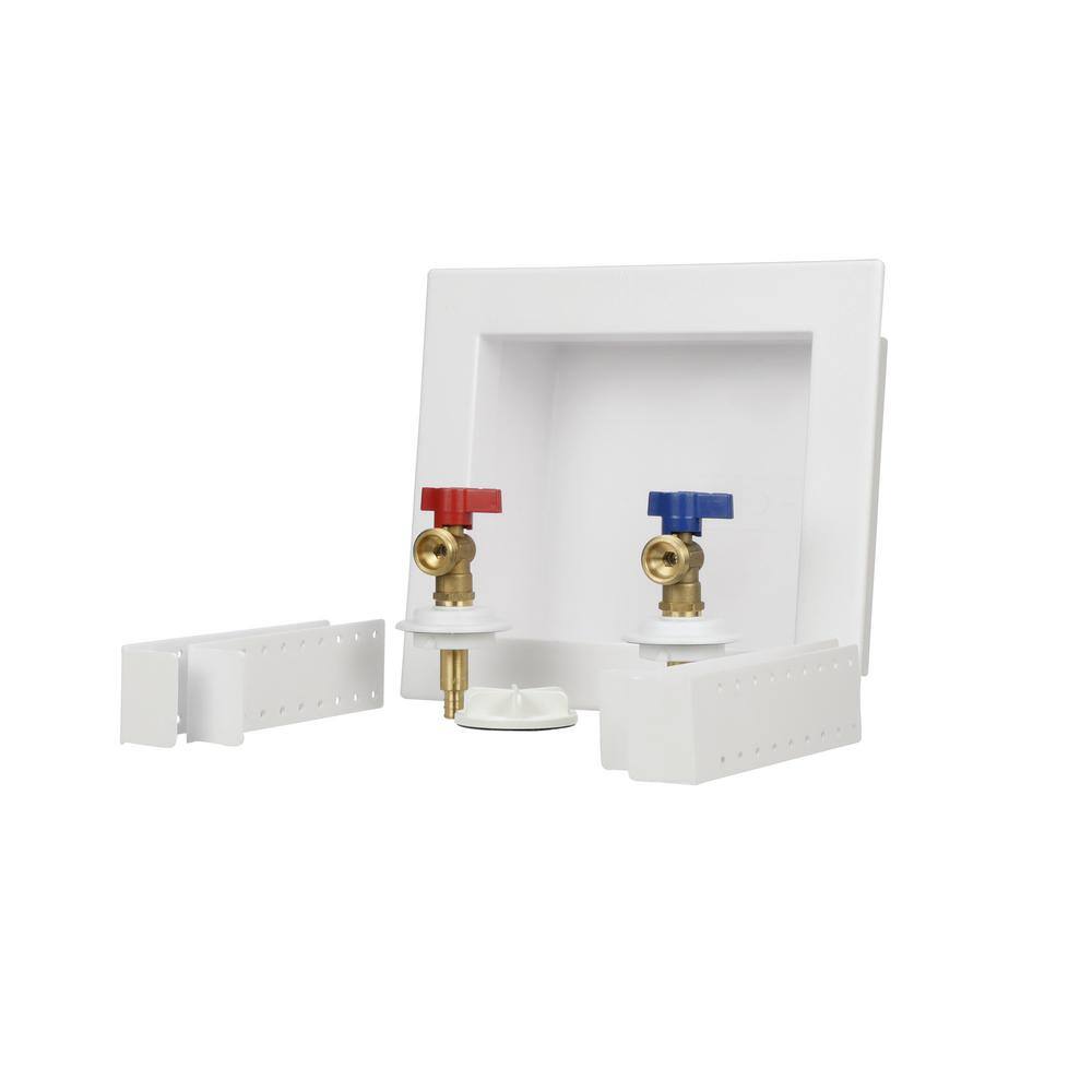 Oatey 38528 Quadtro 1 2 in. x 1 2 in. PEX Compatible Washing Machine Outlet Box with 1 4 Turn Valves11