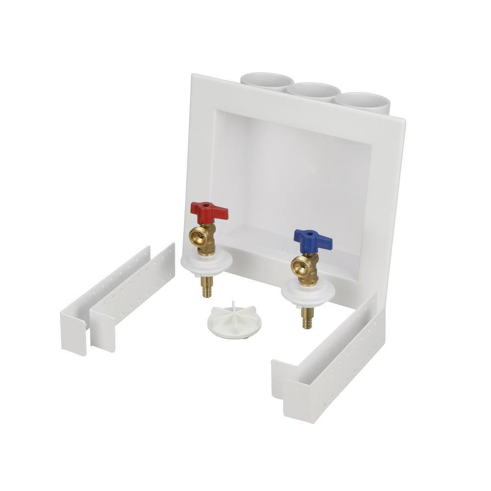Oatey 38528 Quadtro 1 2 in. x 1 2 in. PEX Compatible Washing Machine Outlet Box with 1 4 Turn Valves9