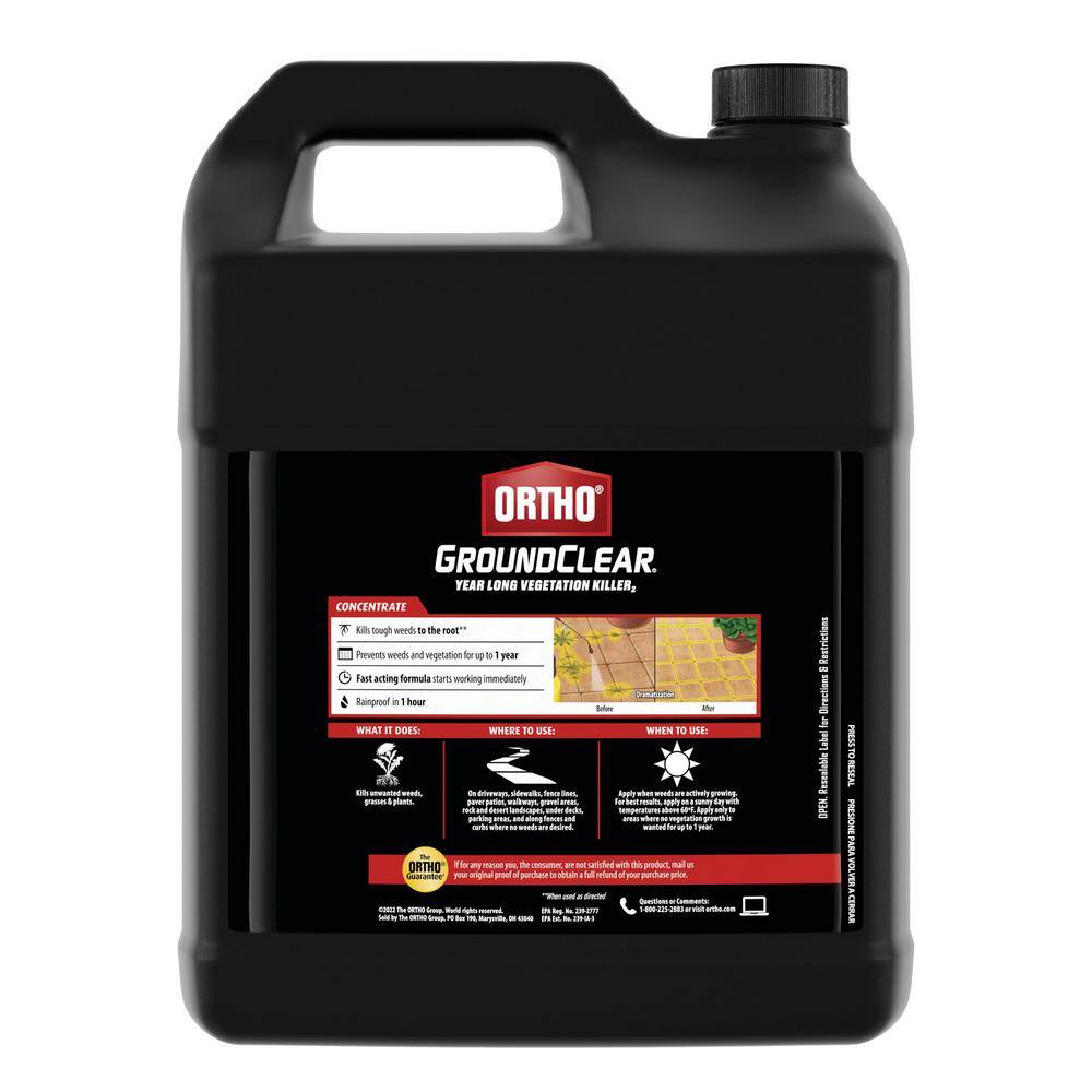 Ortho 4657205 GroundClear Year Long Vegetation Killer2, 2 gal. Concentrate Weed Killer, For Patios and Driveways11