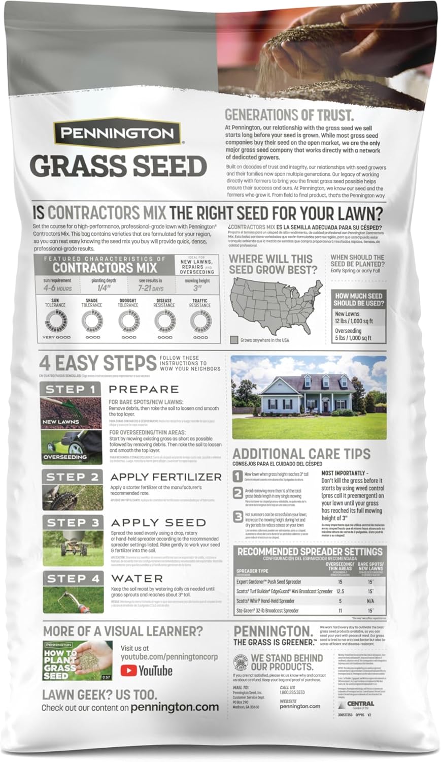 Pennington Contractors Grass Seed Mix Central 20 lb1