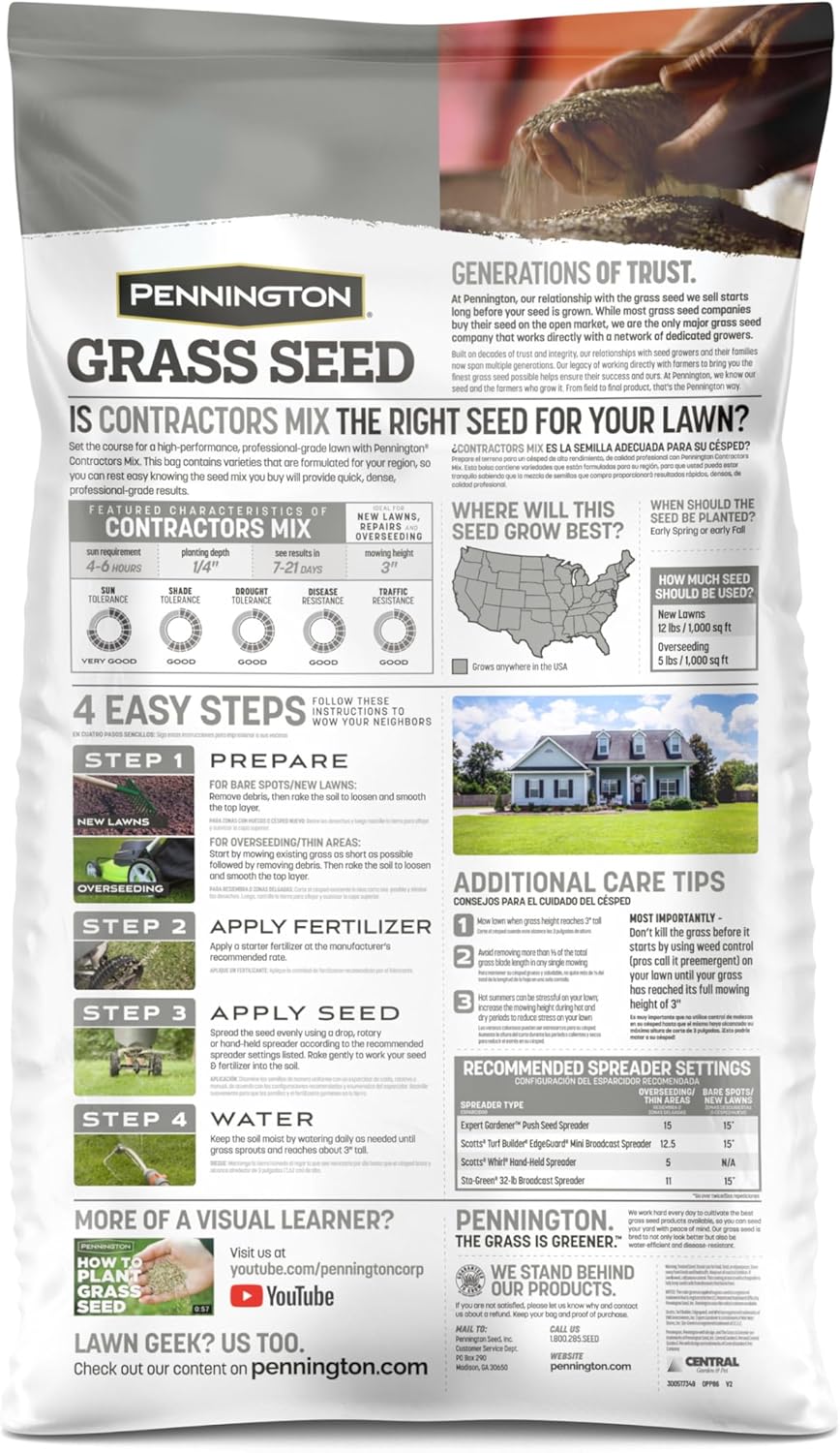 Pennington Contractors Grass Seed Mix Northern Mix 40 lb1