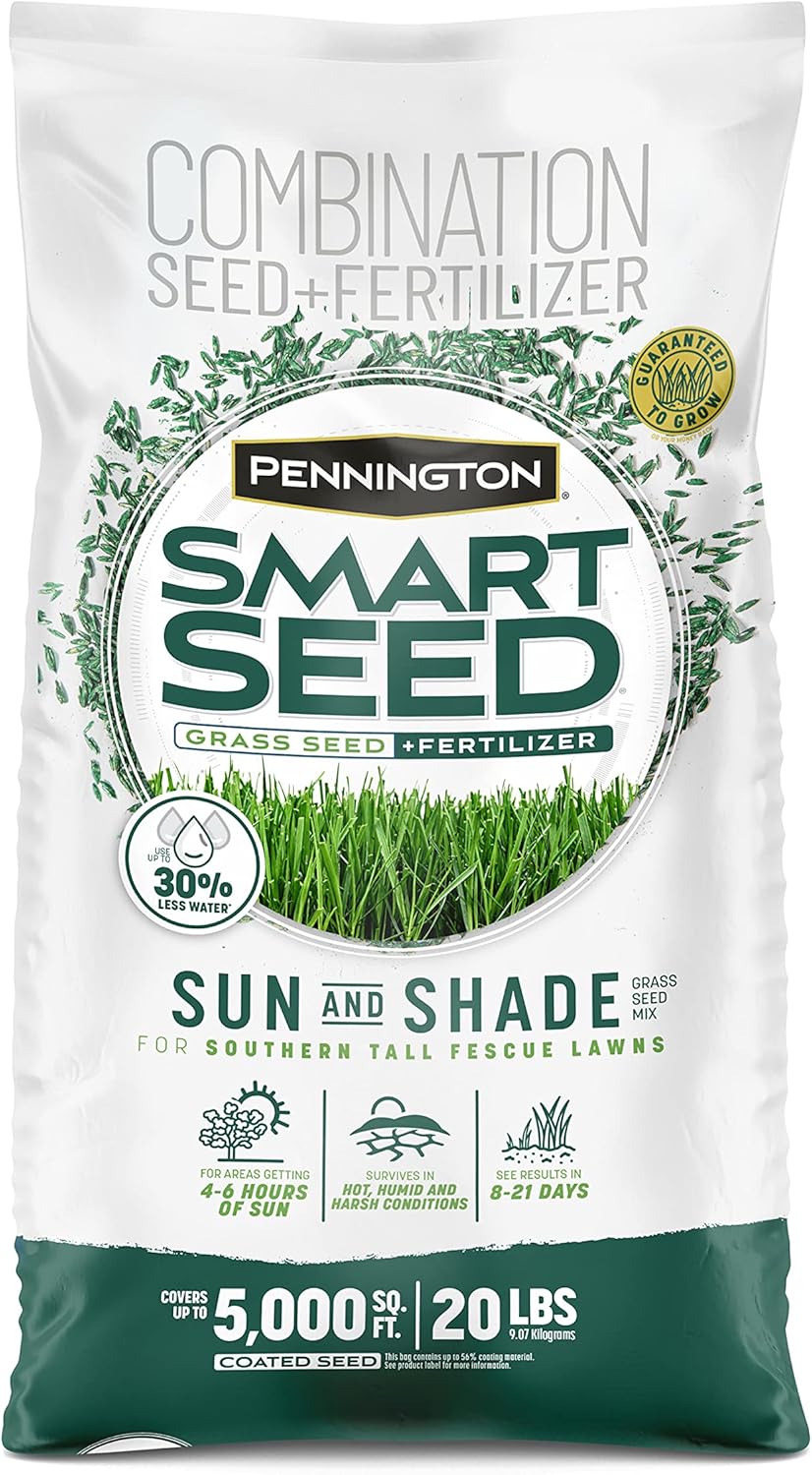 Pennington Smart Seed Sun and Shade Tall Fescue Grass Seed Mix for Southern Lawns 20 lb Pennington Smart Seed Sun and Shade Tall Fescue Grass Seed Mix for Southern Lawns 20 lb