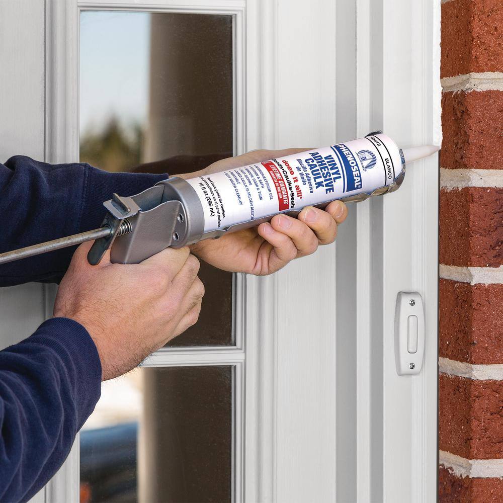 Phenoseal 5113602102 Does It All 10 oz. Almond Exterior Interior Vinyl Adhesive Caulk (12-Pack)1