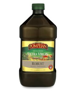 Pompeian Robust Extra Virgin Olive Oil, Contains Polyphenols, First Cold Pressed, Full-Bodied Flavor, Perfect for Salad Dressings & Marinades, 101 FL. OZ