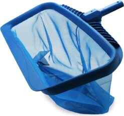 Pool Skimmer Net, Heavy Duty Leaf Rake Cleaning Tool, Fine Mesh Net Bag Catcher Blue
