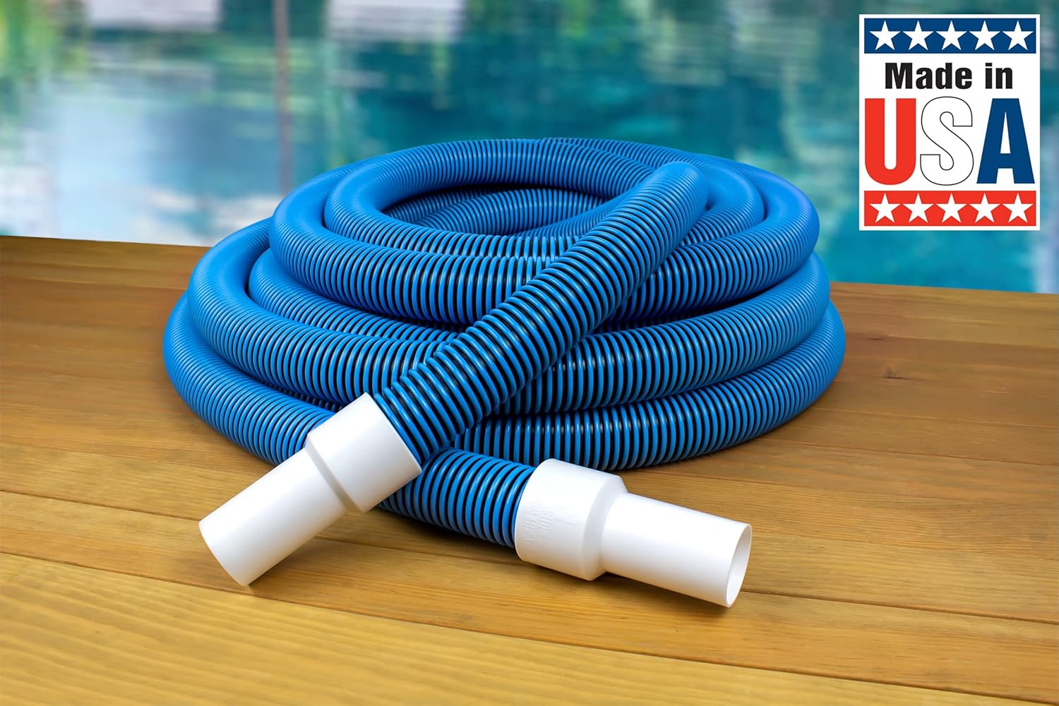 Poolmaster 33440 Heavy Duty In-Ground Pool Vacuum Hose With Swivel Cuff, Made in the USA, 1-1 2-Inch by 40-Feet2