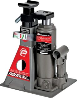 Powerbuilt 2 Ton UniJack Combination Hydraulic Bottle Jack Jackstand in 1 Unit, Compact, Portable, Wide Base, for Unibody Sedans, CUVs, SUVs, Cars, - 620470