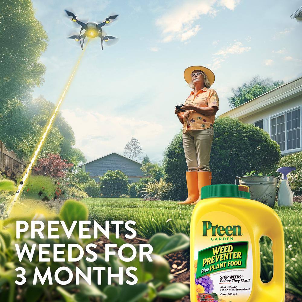 Preen 21-64012 16 lbs. Granular Ready-to-Use Garden Weed Preventer Plus Plant Food3