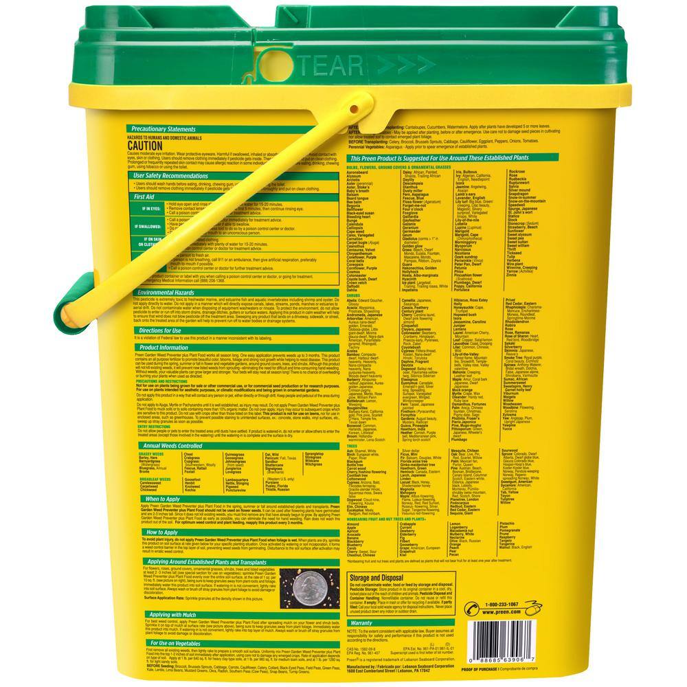 Preen 21-64012 16 lbs. Granular Ready-to-Use Garden Weed Preventer Plus Plant Food4