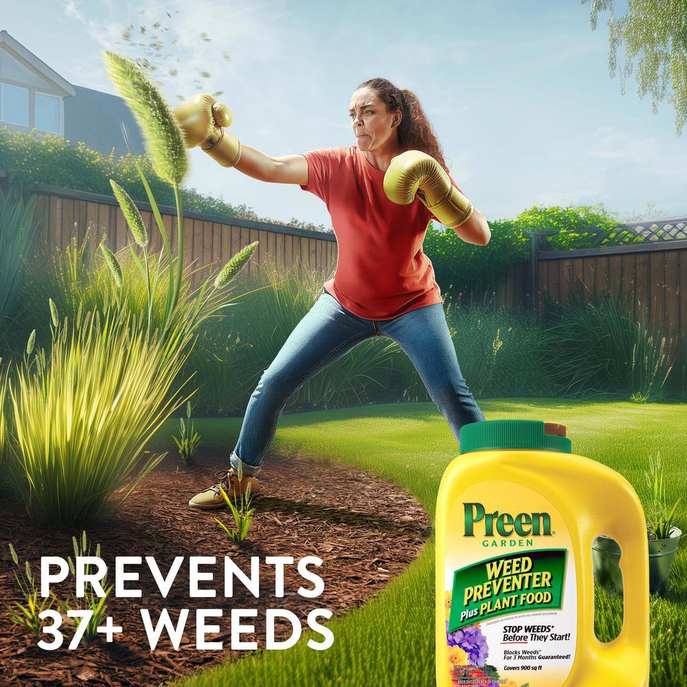 Preen 21-64012 16 lbs. Granular Ready-to-Use Garden Weed Preventer Plus Plant Food5