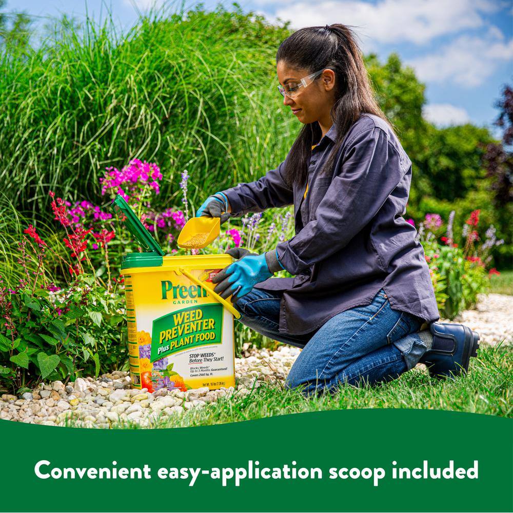 Preen 21-64012 16 lbs. Granular Ready-to-Use Garden Weed Preventer Plus Plant Food7
