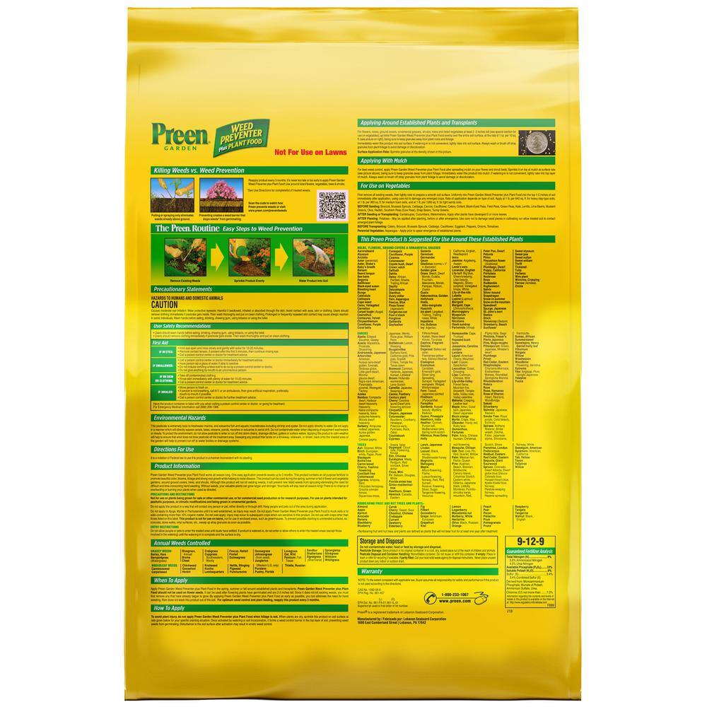 Preen 2164261 31.3 lbs. Garden Weed Preventer Plus Plant Food3