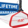 ProTuff 17" SiltNet Pool Skimmer – Comes Ultra-Durable Fine Mesh Net for Silt & Debris – Heavy-Duty Aluminum Frame, Quick-Connect Pole Attachment – Deep Bag for Easy Cleaning