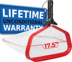 ProTuff 17" SiltNet Pool Skimmer – Comes Ultra-Durable Fine Mesh Net for Silt & Debris – Heavy-Duty Aluminum Frame, Quick-Connect Pole Attachment – Deep Bag for Easy Cleaning