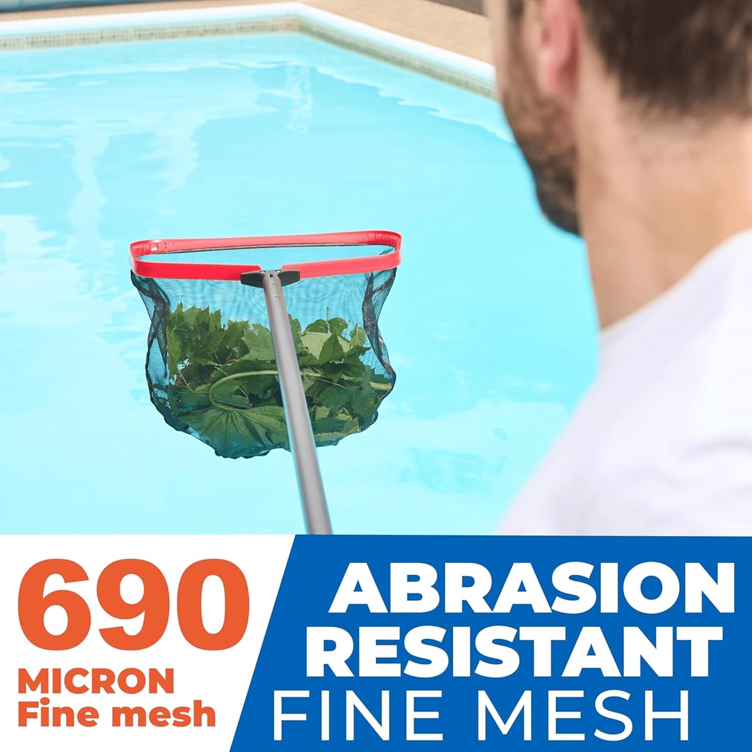 ProTuff 19 Fine Pool Net – Comes Cleans 3X Faster Than Vacuums – Wide Pool Skimmer with Deep Bag for Easy Maintenance – Skimmer Net for Leaves, Bugs & Other Debris7