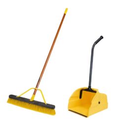 Quickie Jobsite 24 in. Indoor/Outdoor Push Broom with 14 in. Jumbo Dust Pan Combo Pack