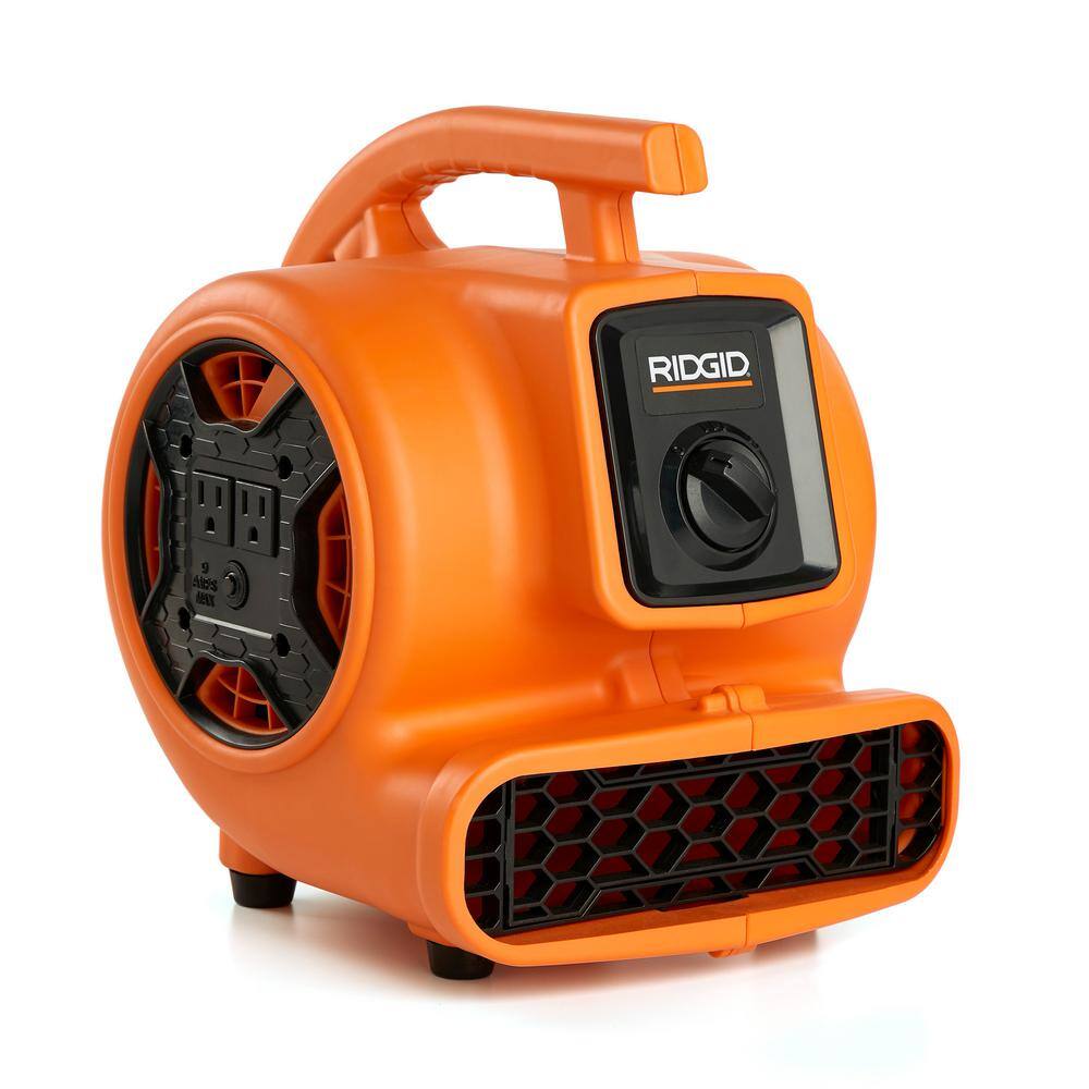 RIDGID AM2265 600 CFM 3-Speed Portable Blower Fan Air Mover with Daisy Chain, 3 Operating Positions for Water Damage Restoration RIDGID AM2265 600 CFM 3-Speed Portable Blower Fan Air Mover with Daisy Chain, 3 Operating Positions for Water Damage Restoration
