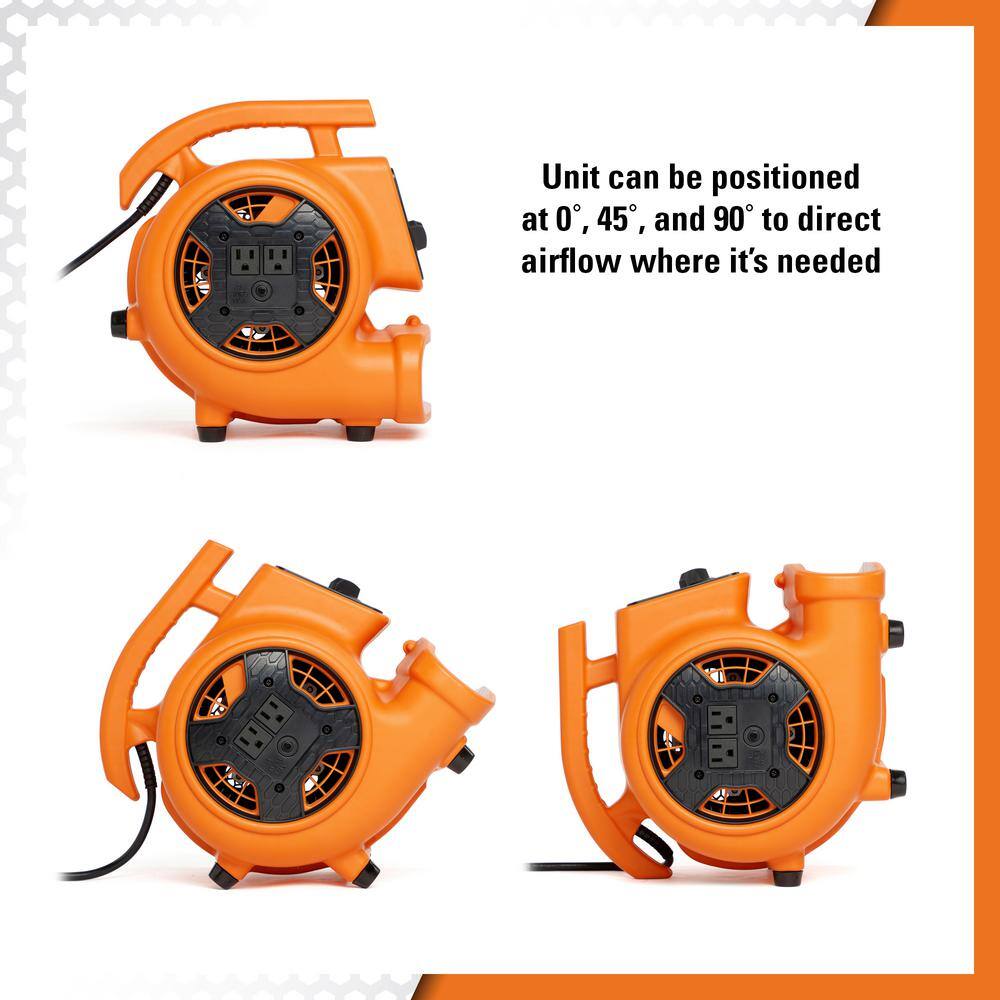 RIDGID AM2265 600 CFM 3-Speed Portable Blower Fan Air Mover with Daisy Chain, 3 Operating Positions for Water Damage Restoration0