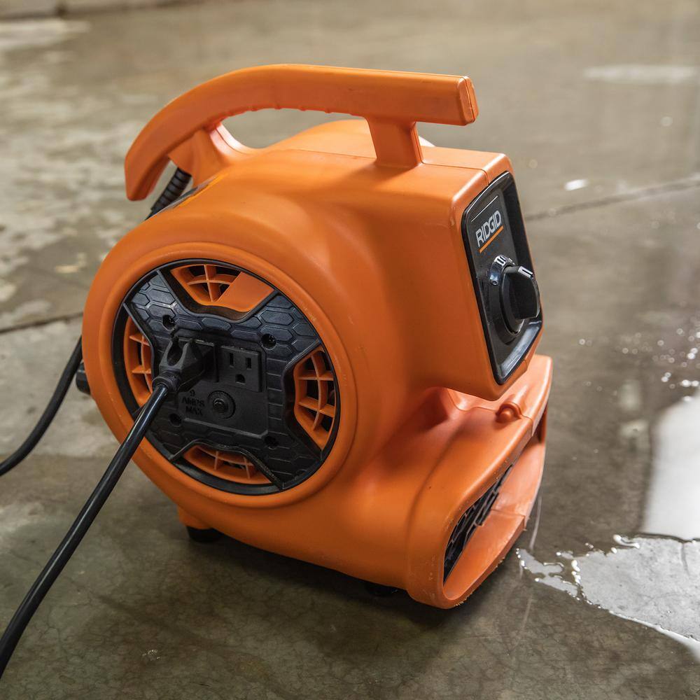 RIDGID AM2265 600 CFM 3-Speed Portable Blower Fan Air Mover with Daisy Chain, 3 Operating Positions for Water Damage Restoration`6