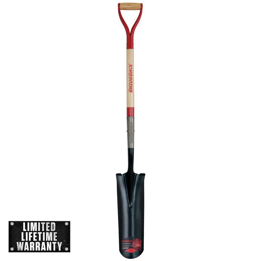 Razor-Back 2597400 23.5 in. Wood D-Handle Steel Blade Drain Spade Razor-Back 2597400 23.5 in. Wood D-Handle Steel Blade Drain Spade