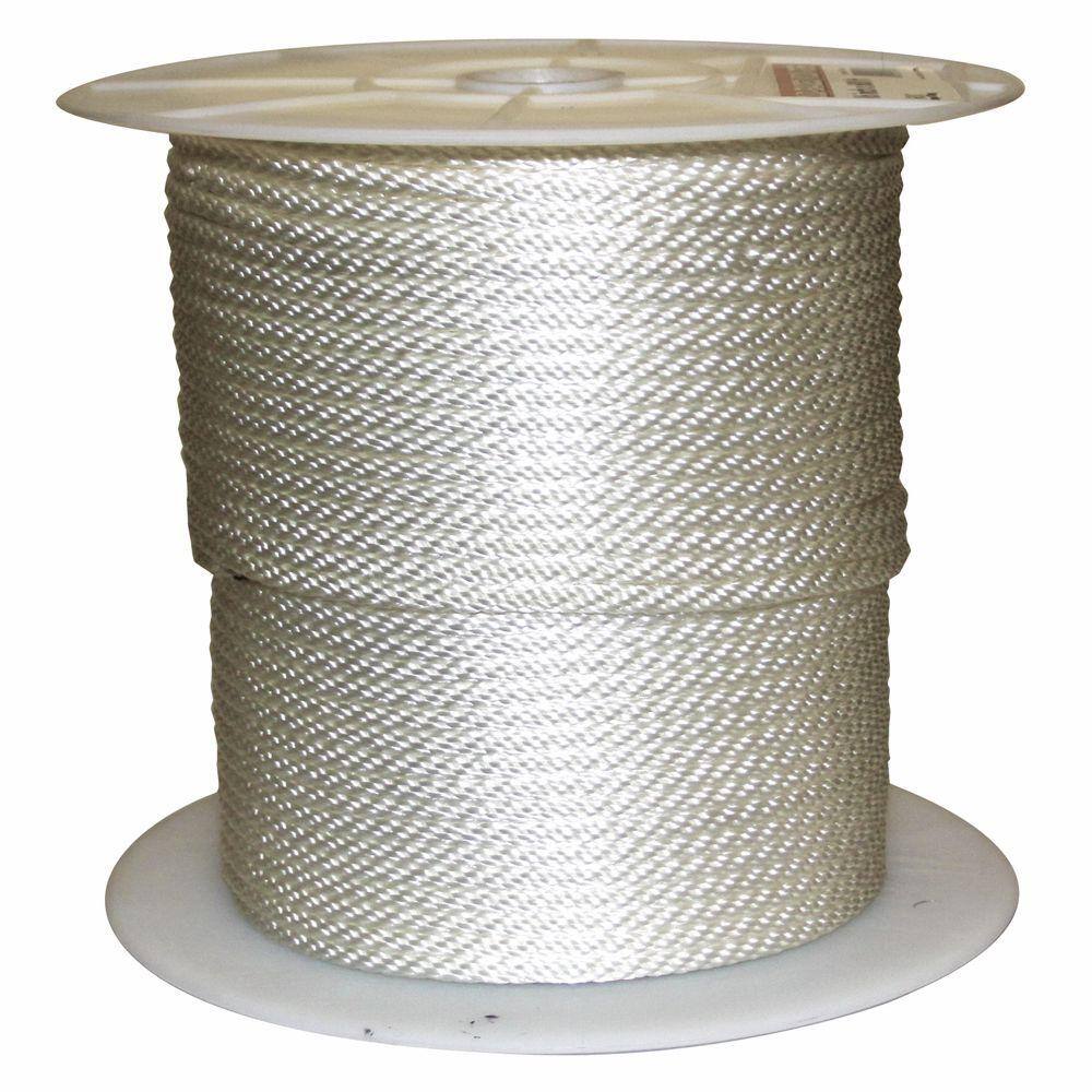 Rope King SBN-516600 5 16 in. x 600 ft. Solid Braided Nylon Rope White Rope King SBN-516600 5/16 in. x 600 ft. Solid Braided Nylon Rope White