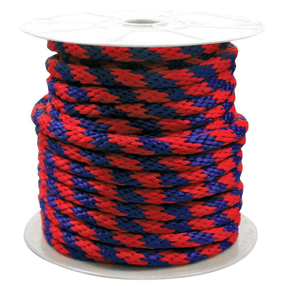 Rope King SBP-58140BR 5 8 in. x 140 ft. Solid Braided Poly Rope Blue and Red Rope King SBP-58140BR 5/8 in. x 140 ft. Solid Braided Poly Rope Blue and Red