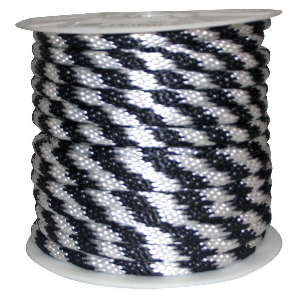 Rope King SBP-58140BW 5 8 in. x 140 ft. Solid Braided Poly Rope White and Black Rope King SBP-58140BW 5/8 in. x 140 ft. Solid Braided Poly Rope White and Black