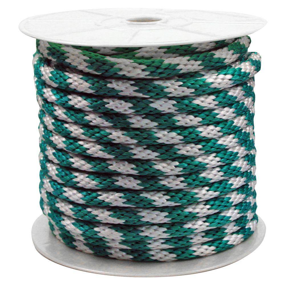 Rope King SBP-58140GW 5 8 in. x 140 ft. Solid Braided Poly Rope Green and White Rope King SBP-58140GW 5/8 in. x 140 ft. Solid Braided Poly Rope Green and White