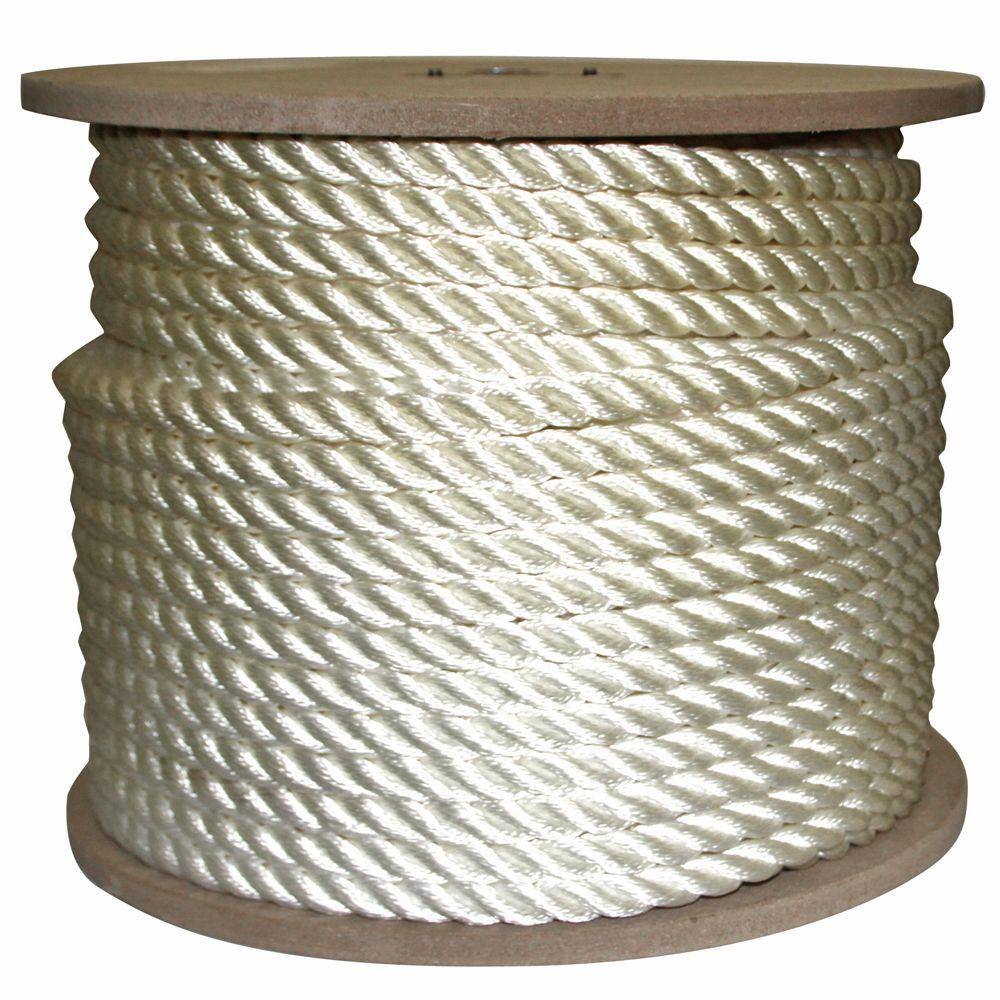Rope King TN-58300 5 8 in. x 300 ft. Twisted Nylon Rope White Rope King TN-58300 5/8 in. x 300 ft. Twisted Nylon Rope White
