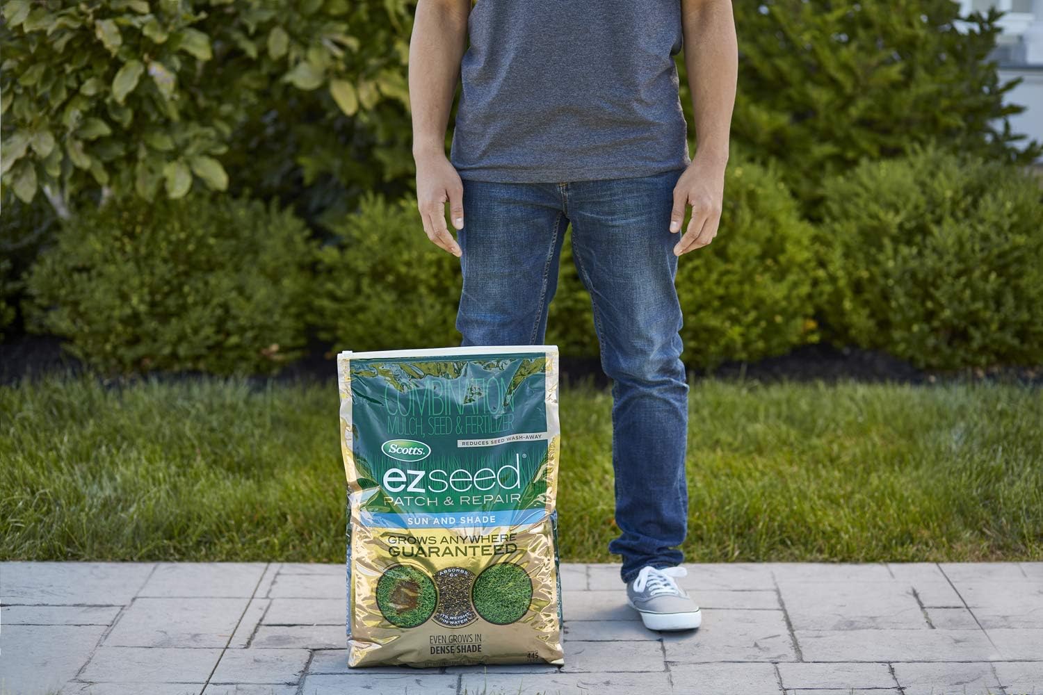 Scotts EZ Seed Patch & Repair for Sun and Shade Combination Mulch, Sun and Shade Grass Seed and Fertilizer for Bare Spots and Repair, Grows Anywhere, 20 lbs.5