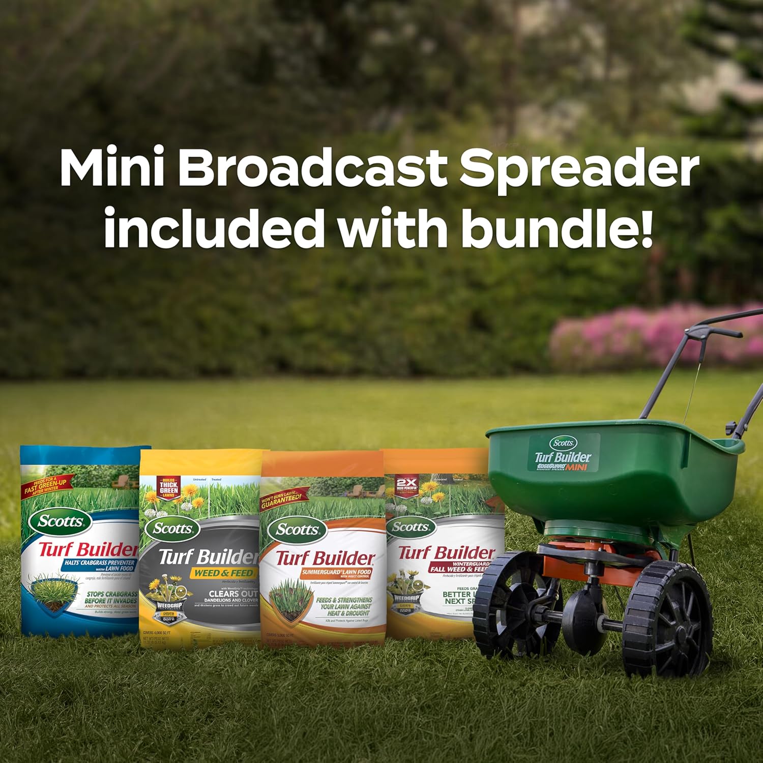 Scotts Turf Builder Bundle for Small, Northern Lawns and a Scotts Turf Builder EdgeGuard Mini Broadcast Spreader for Seamless Application23