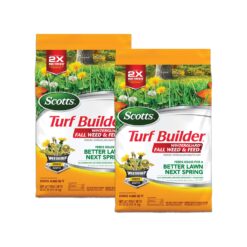Scotts Turf Builder WinterGuard Fall Weed & Feed3, Weed Killer Plus Fall Fertilizer, 5,000 sq. ft., 14.29 lbs. (2-Pack)