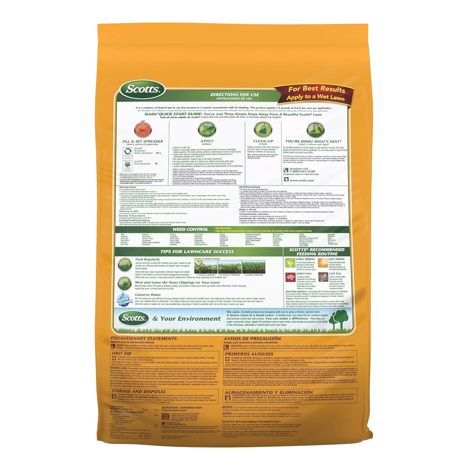 Scotts Turf Builder WinterGuard Fall Weed & Feed3, Weed Killer Plus Fall Fertilizer, 5,000 sq. ft., 14.29 lbs.1