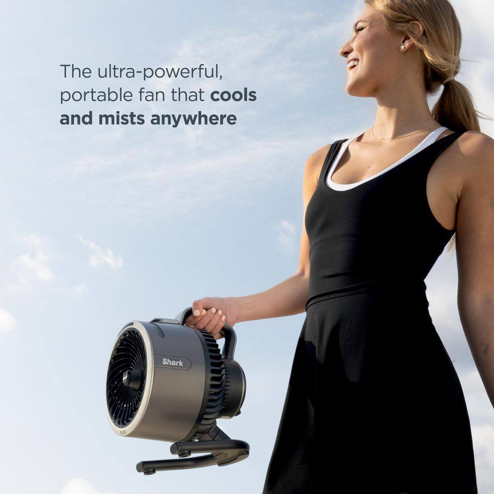 Shark FA052 FlexBreeze HydroGo 8.4 in. 5-Fan Speeds Personal Misting Portable Fan in Dark Grey2