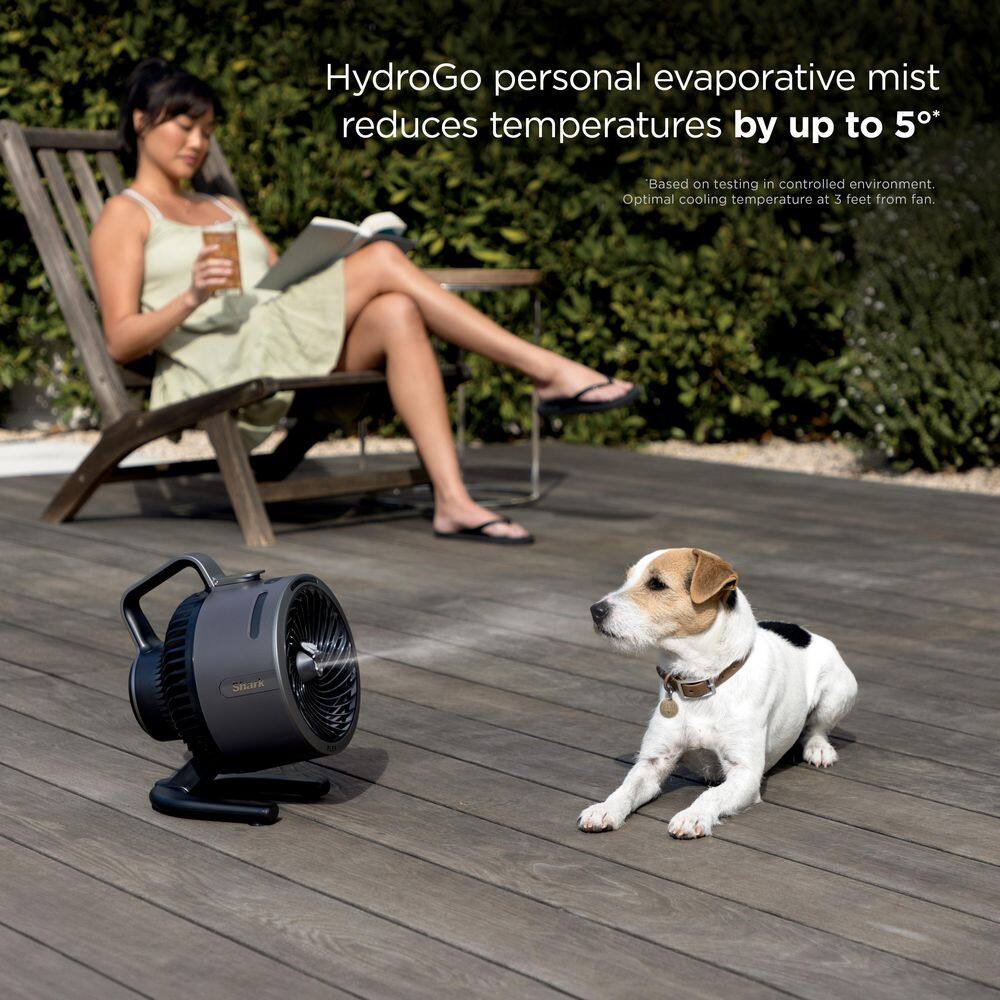 Shark FA052 FlexBreeze HydroGo 8.4 in. 5-Fan Speeds Personal Misting Portable Fan in Dark Grey5