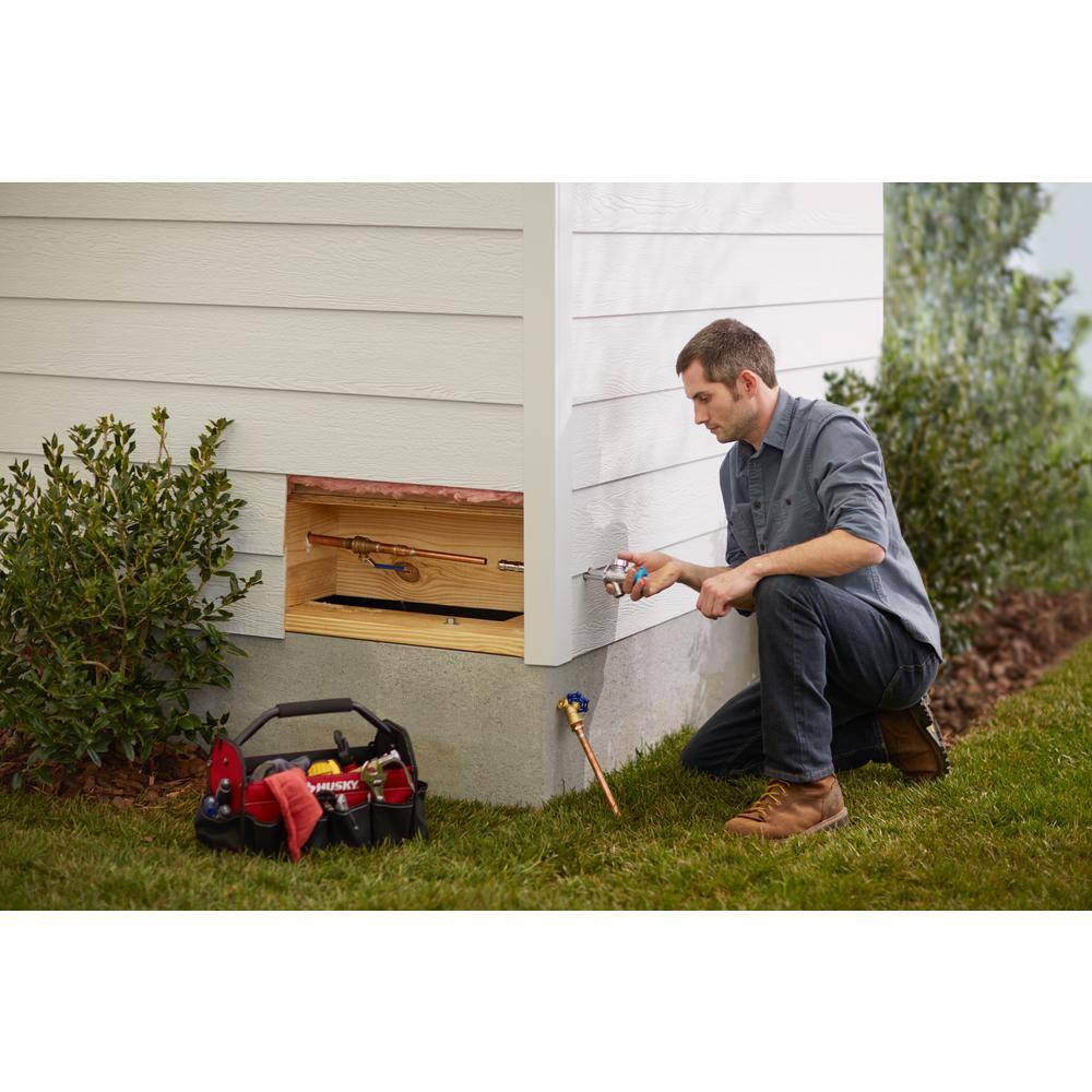 SharkBite 24628LF 1 2 in. Push-to-Connect x 3 4 in. MHT x 8 in. Brass Anti-Siphon Frost Free Sillcock Valve1