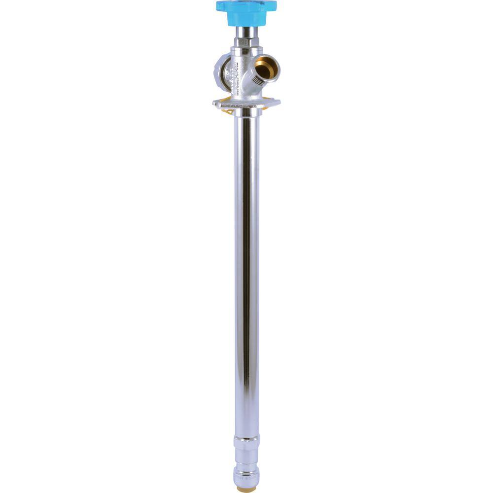 SharkBite 24636LF 1 2 in. Push-to-Connect x 3 4 in. MHT x 12 in. Brass Anti-Siphon Frost Free Sillcock Valve3