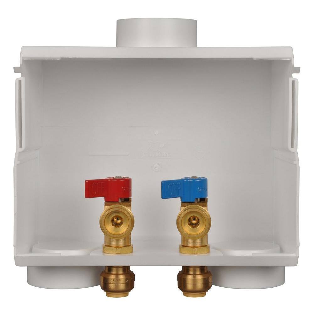 SharkBite 24763 1 2 in. Push-to-Connect x 3 4 in. MHT Brass Washing Machine Outlet Box1