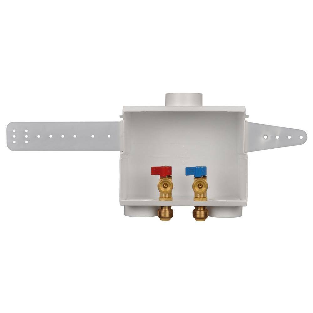 SharkBite 24763 1 2 in. Push-to-Connect x 3 4 in. MHT Brass Washing Machine Outlet Box3
