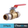 SharkBite UR22222J3 Max 1/2 in. Brass Push-to-Connect Ball Valve Pro Pack (3-Pack)
