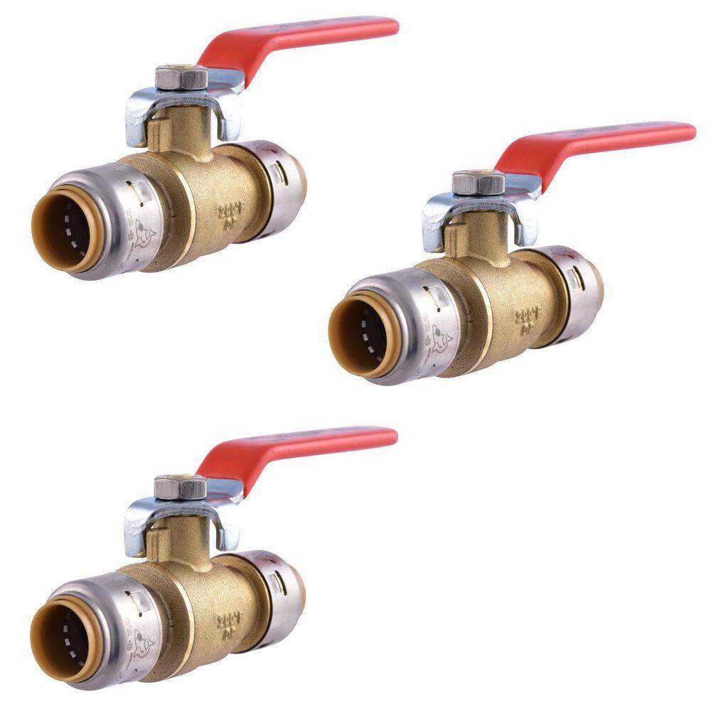 SharkBite UR22222J3 Max 1 2 in. Brass Push-to-Connect Ball Valve Pro Pack (3-Pack)10