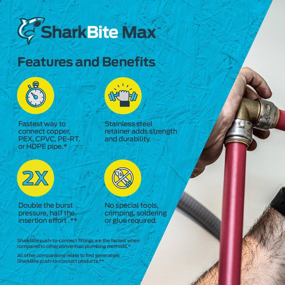 SharkBite UR22222J3 Max 1 2 in. Brass Push-to-Connect Ball Valve Pro Pack (3-Pack)3
