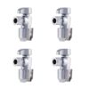 SharkBite UR23036J4 Max 1/2 in. Push-to-Connect x 3/8 in. OD Compression Chrome-Plated Brass Quarter-Turn Angle Stop Valve (4-Pack)