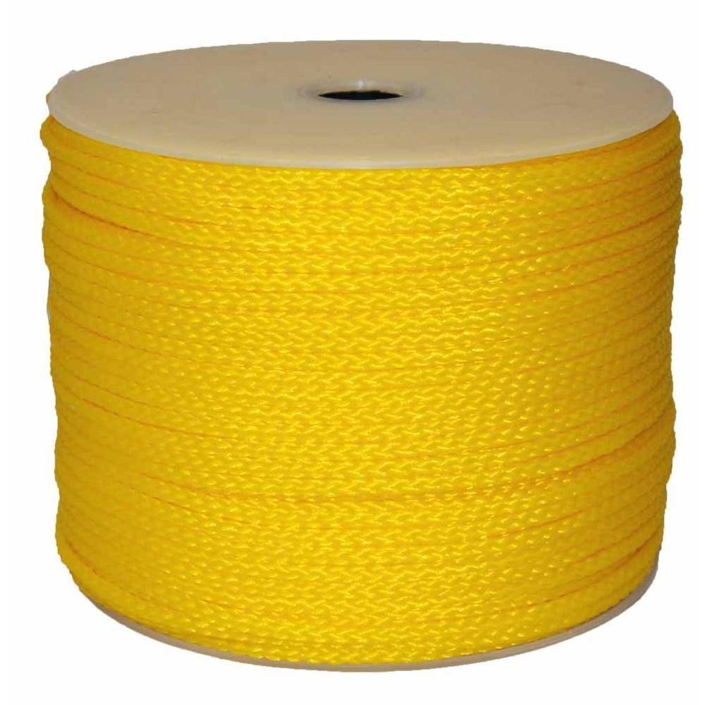 T.W. Evans Cordage 27-303 1 4 in. x 1000 ft. Hollow Braid Polypro Rope in Yellow T.W. Evans Cordage 27-303 1/4 in. x 1000 ft. Hollow Braid Polypro Rope in Yellow