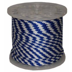 T.W. Evans Cordage 98322 3/8 in. x 300 ft. Solid Braid Multi-Filament Polypropylene Derby Rope in Blue and White